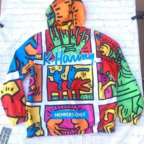 Keith K. Haring Members Only Pullover Windbreaker Jacket Rare NWT size LARGE - Picture 7 of 11